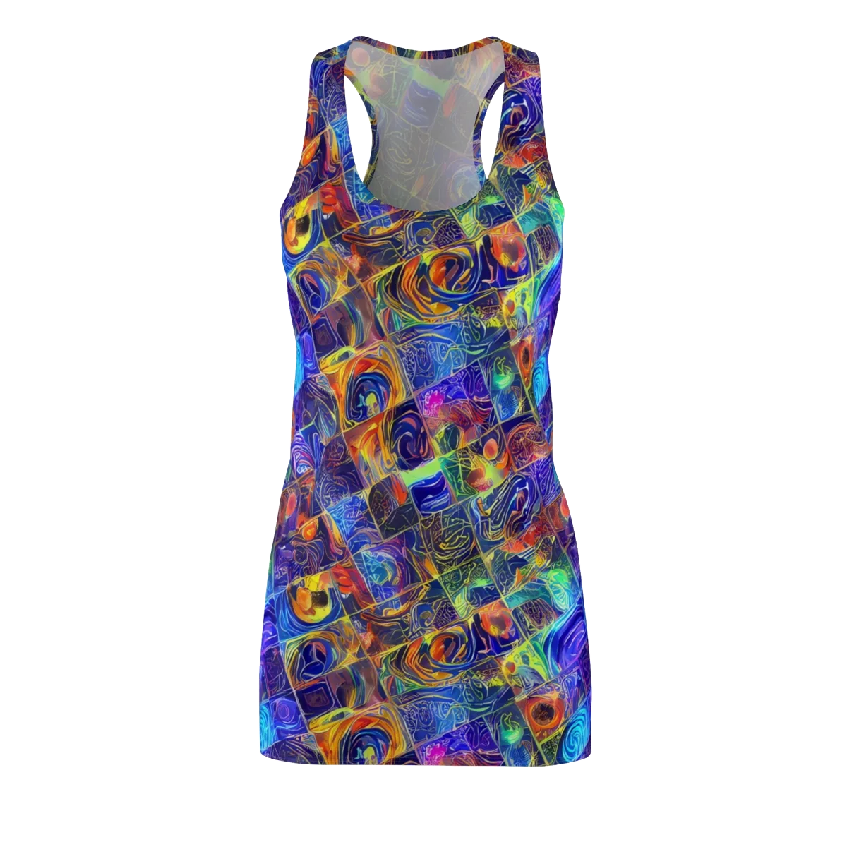 Vivid Vertigo on Racerback Dress — Front