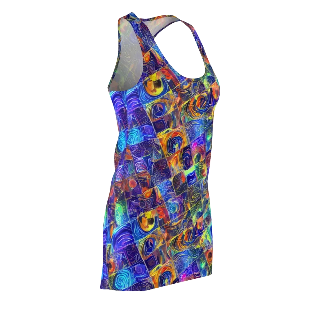 Vivid Vertigo on Racerback Dress — Front Side