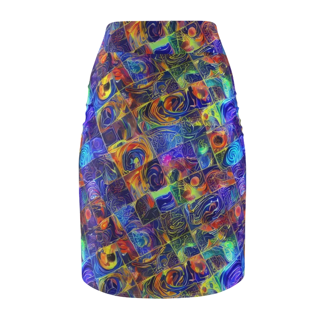 Vivid Vertigo on Pencil Skirt — Back