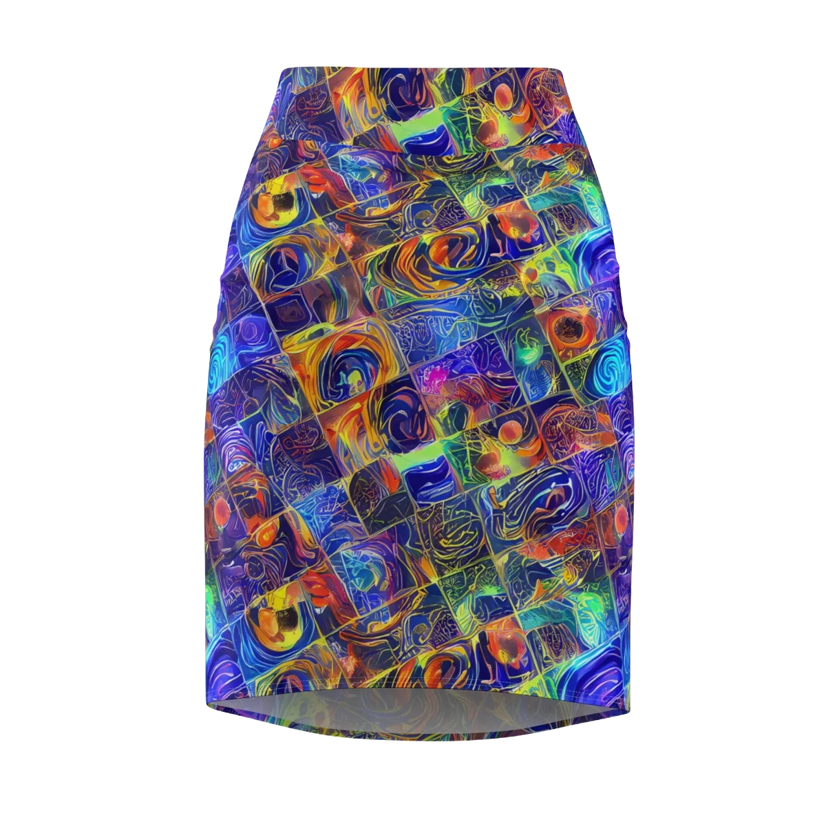Vivid Vertigo on Pencil Skirt — Front