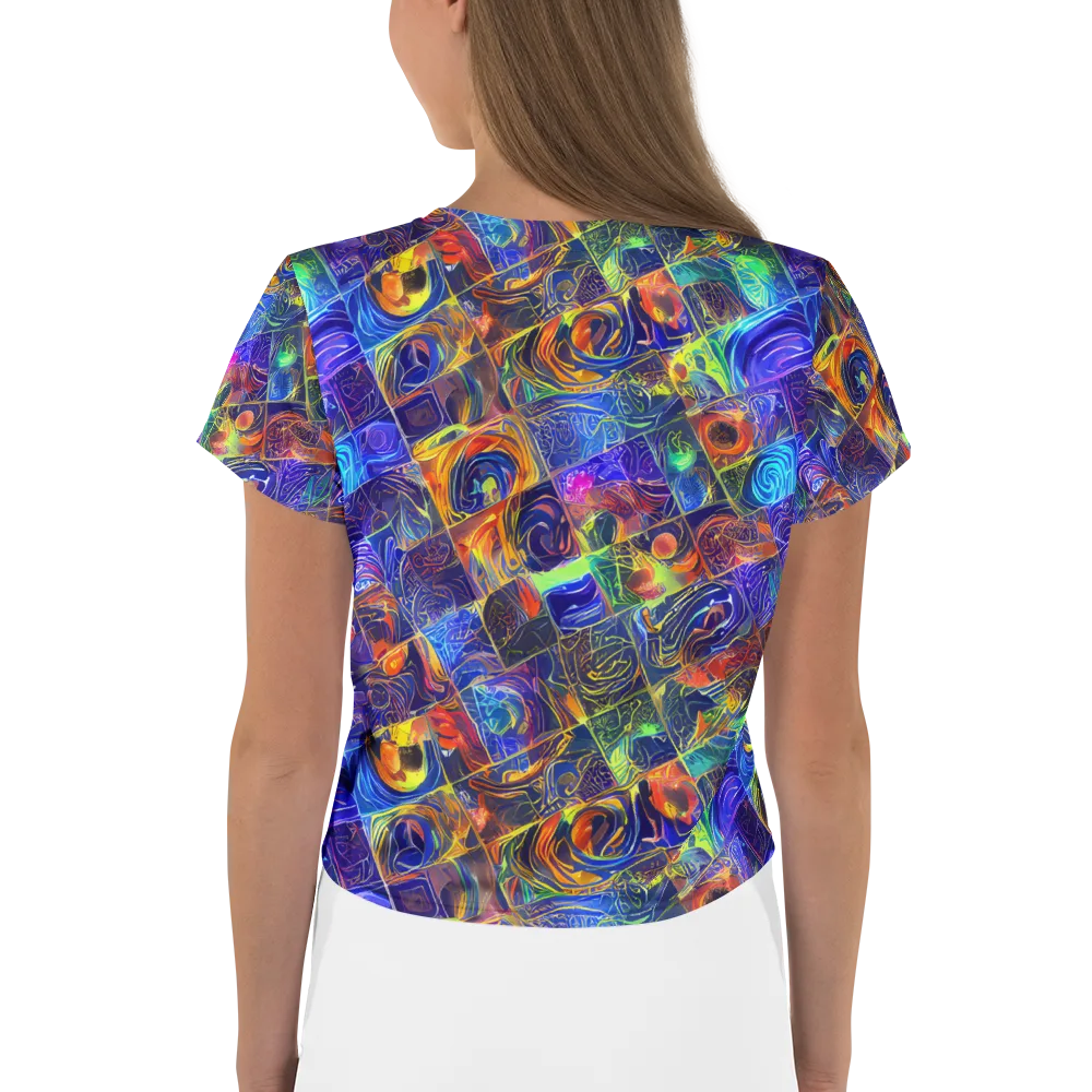 Vivid Vertigo on Crop Tee — Back
