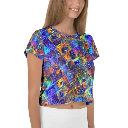 Vivid Vertigo on a Crop Tee