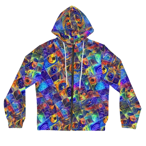 Vivid Vertigo on a Women's Full-Zip Hoodie