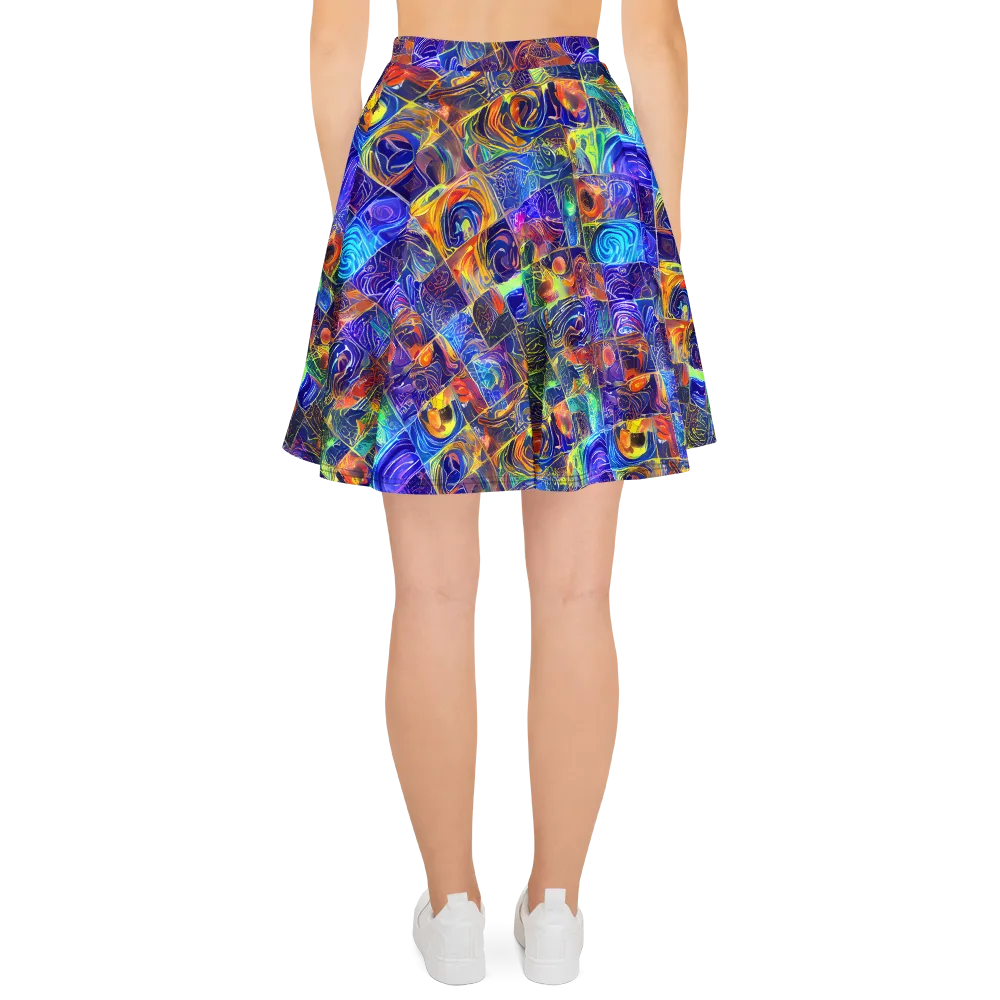 Vivid Vertigo on Skater Skirt — Back
