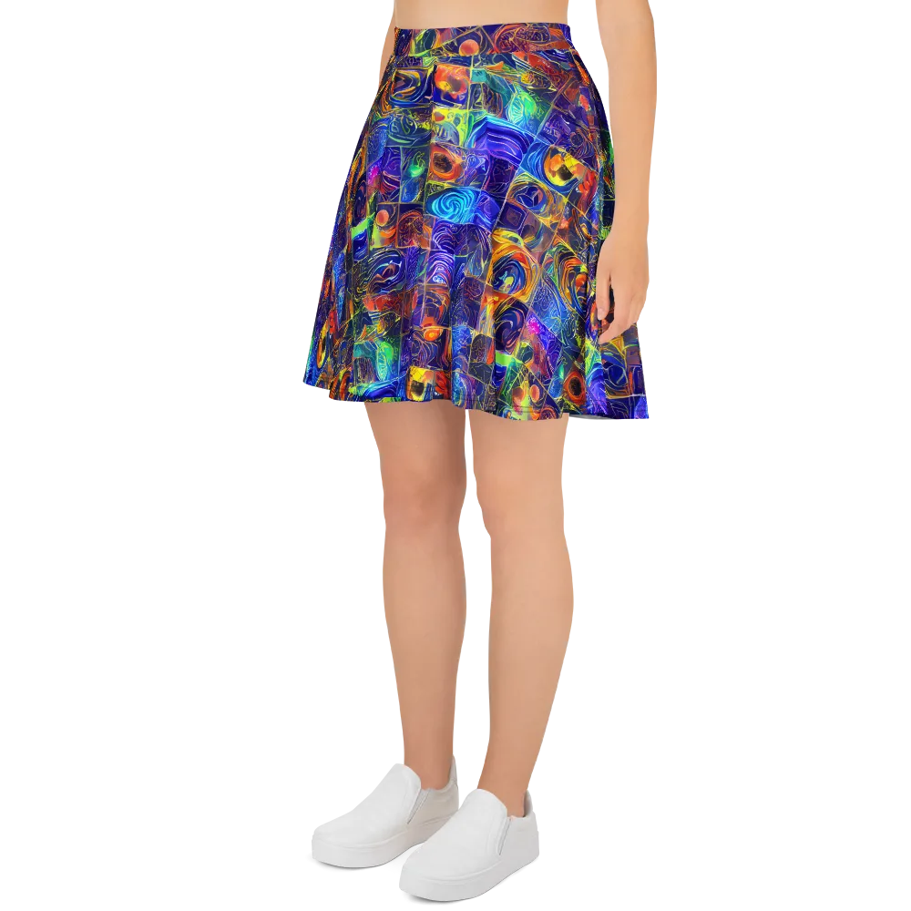 Vivid Vertigo on Skater Skirt — Left
