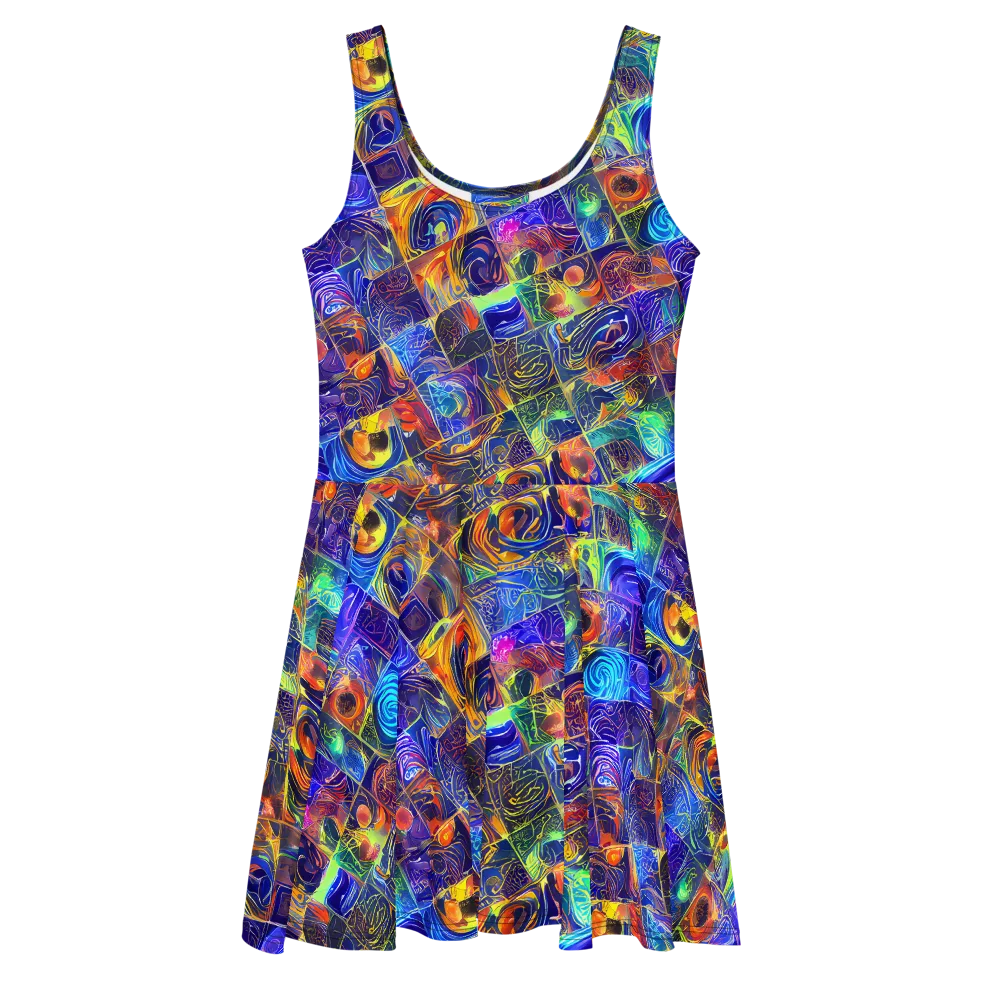 Vivid Vertigo on Skater Dress — Front