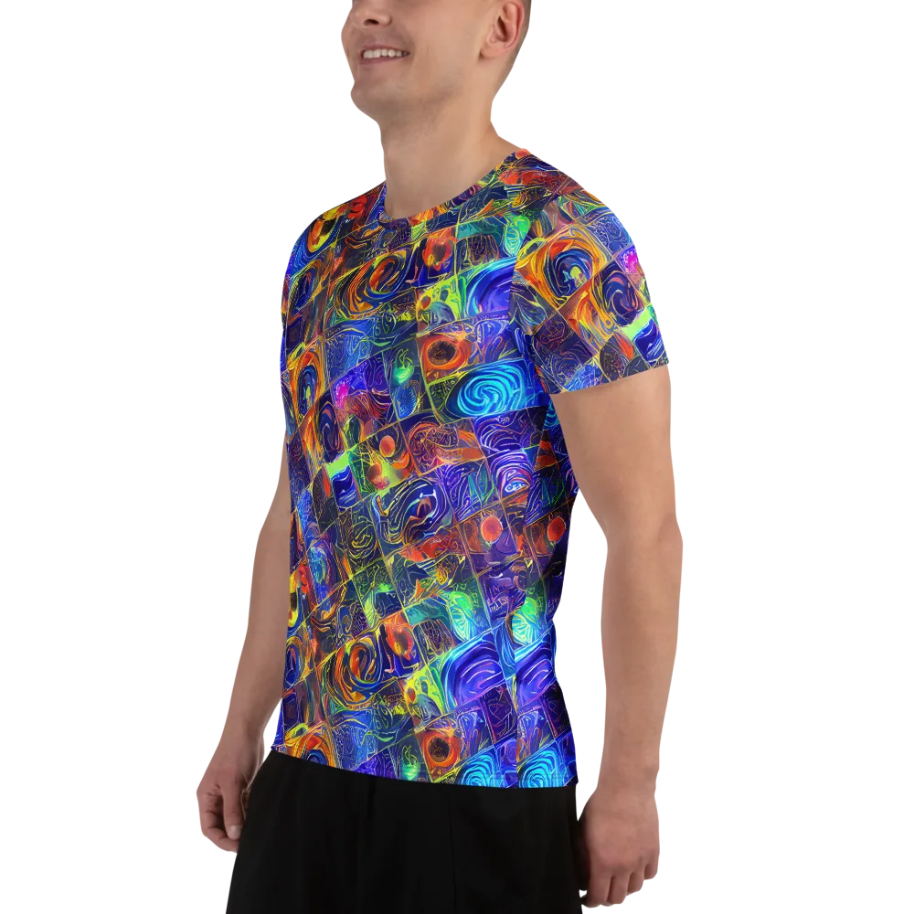 Vivid Vertigo on Men's Athletic T-Shirt — Left
