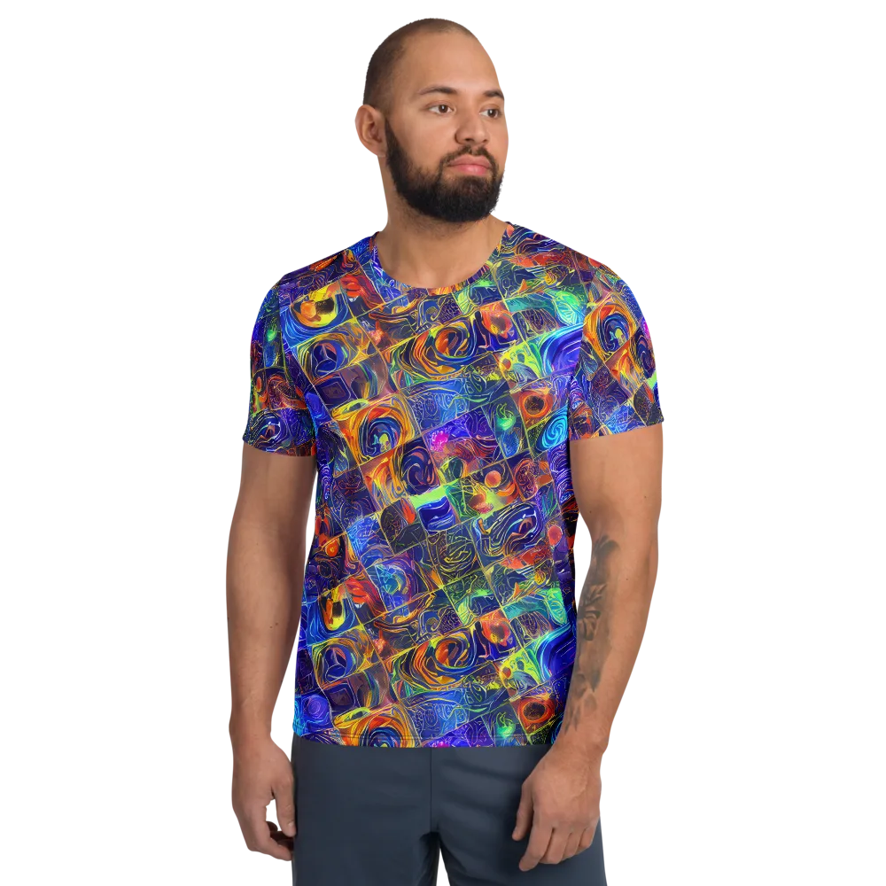 Vivid Vertigo on Men's Athletic T-Shirt — Front