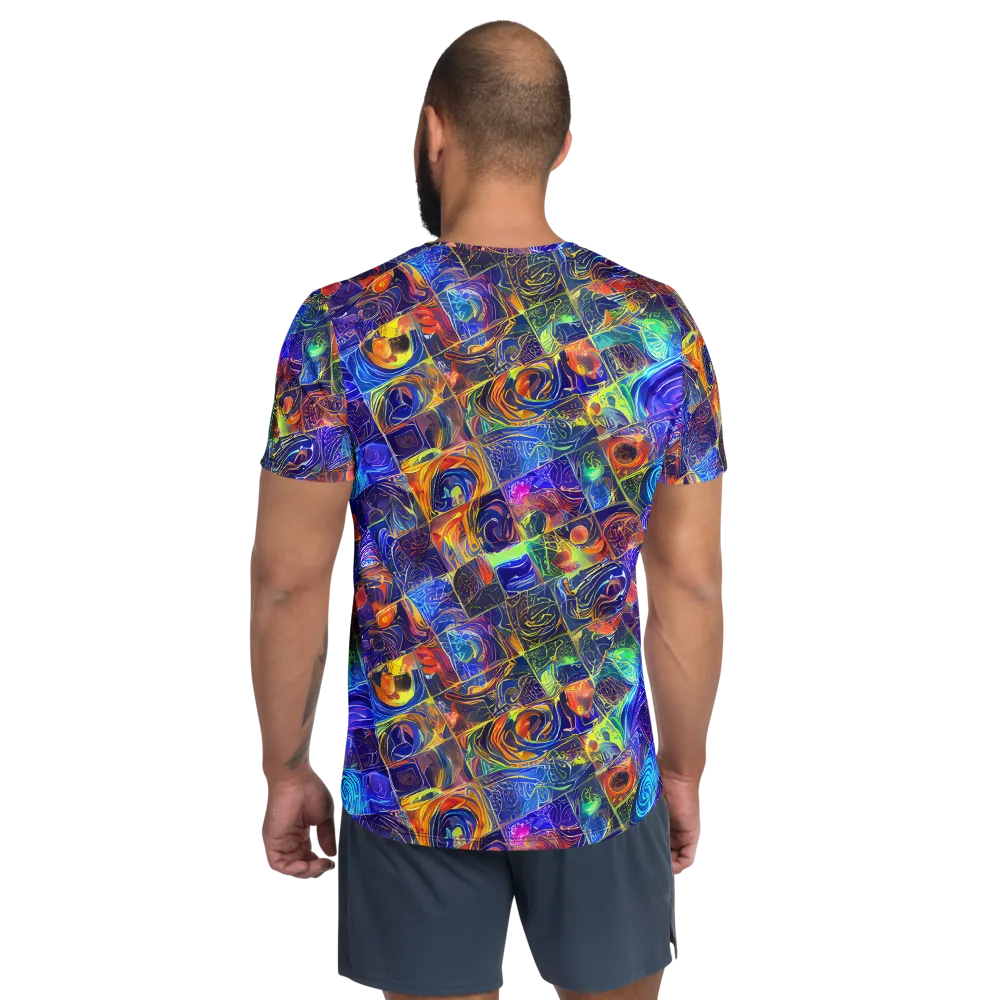 Vivid Vertigo on Men's Athletic T-Shirt — Back