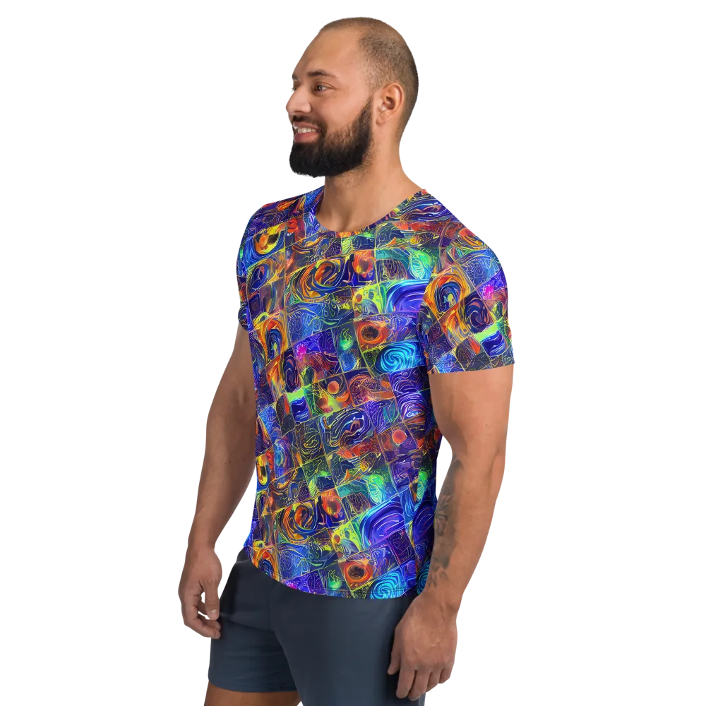 Vivid Vertigo on Men's Athletic T-Shirt — Left