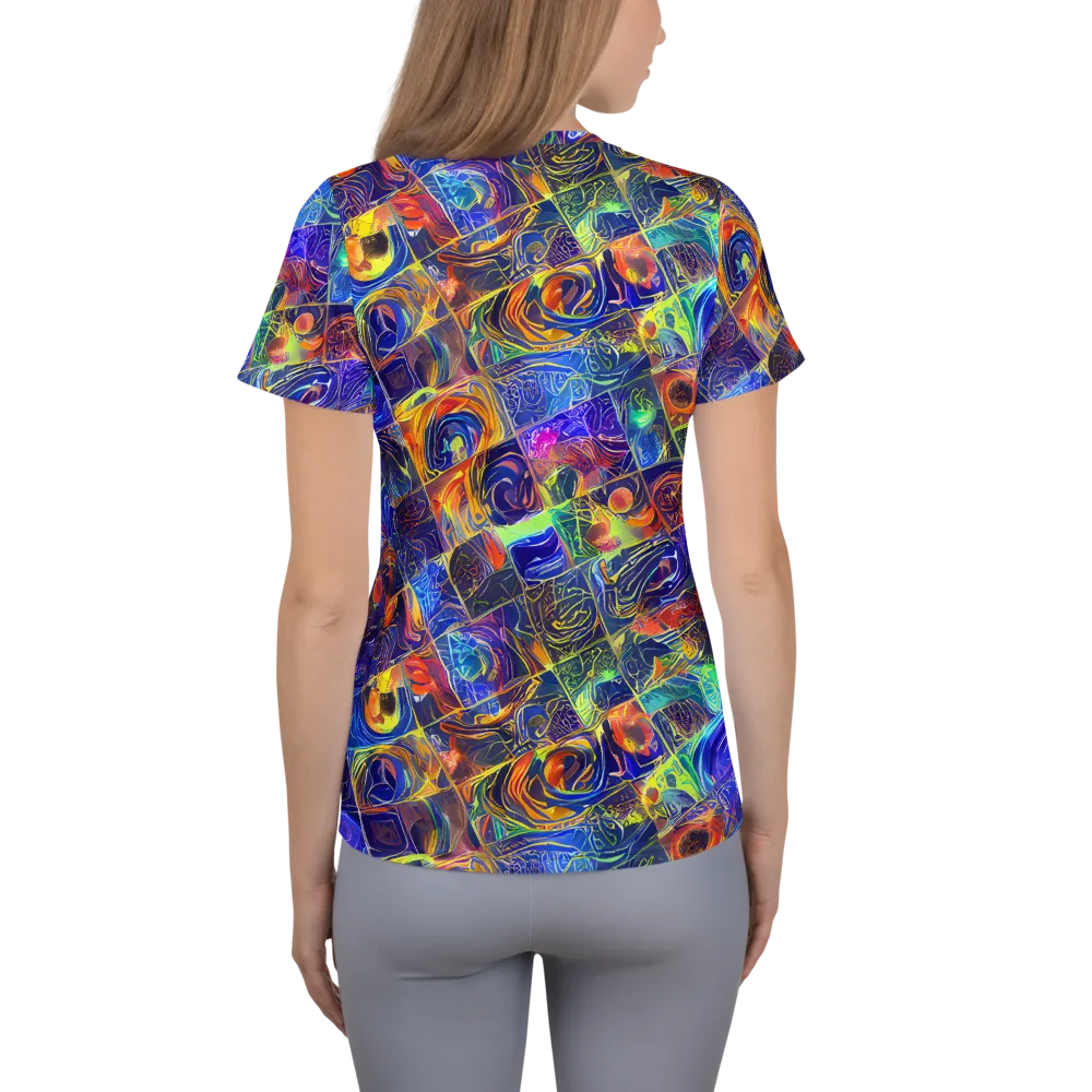Vivid Vertigo on Women's Athletic T-Shirt — Back