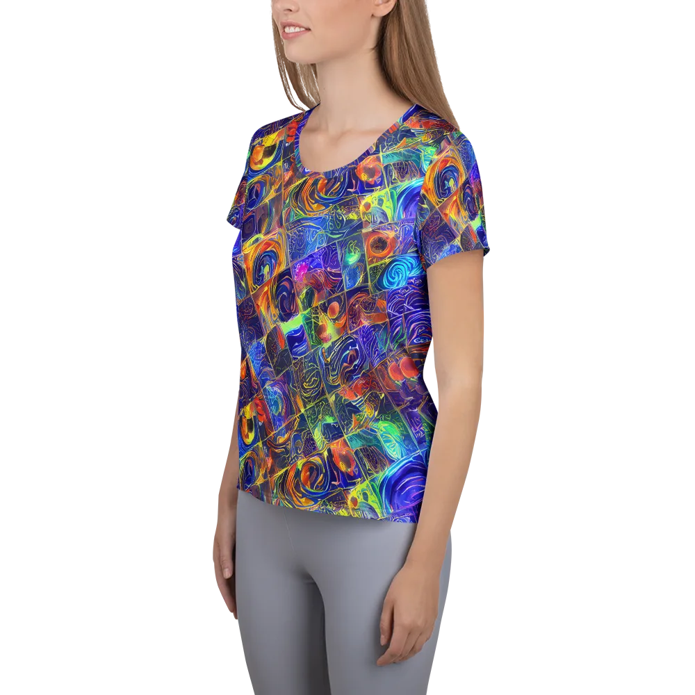 Vivid Vertigo on Women's Athletic T-Shirt — Left