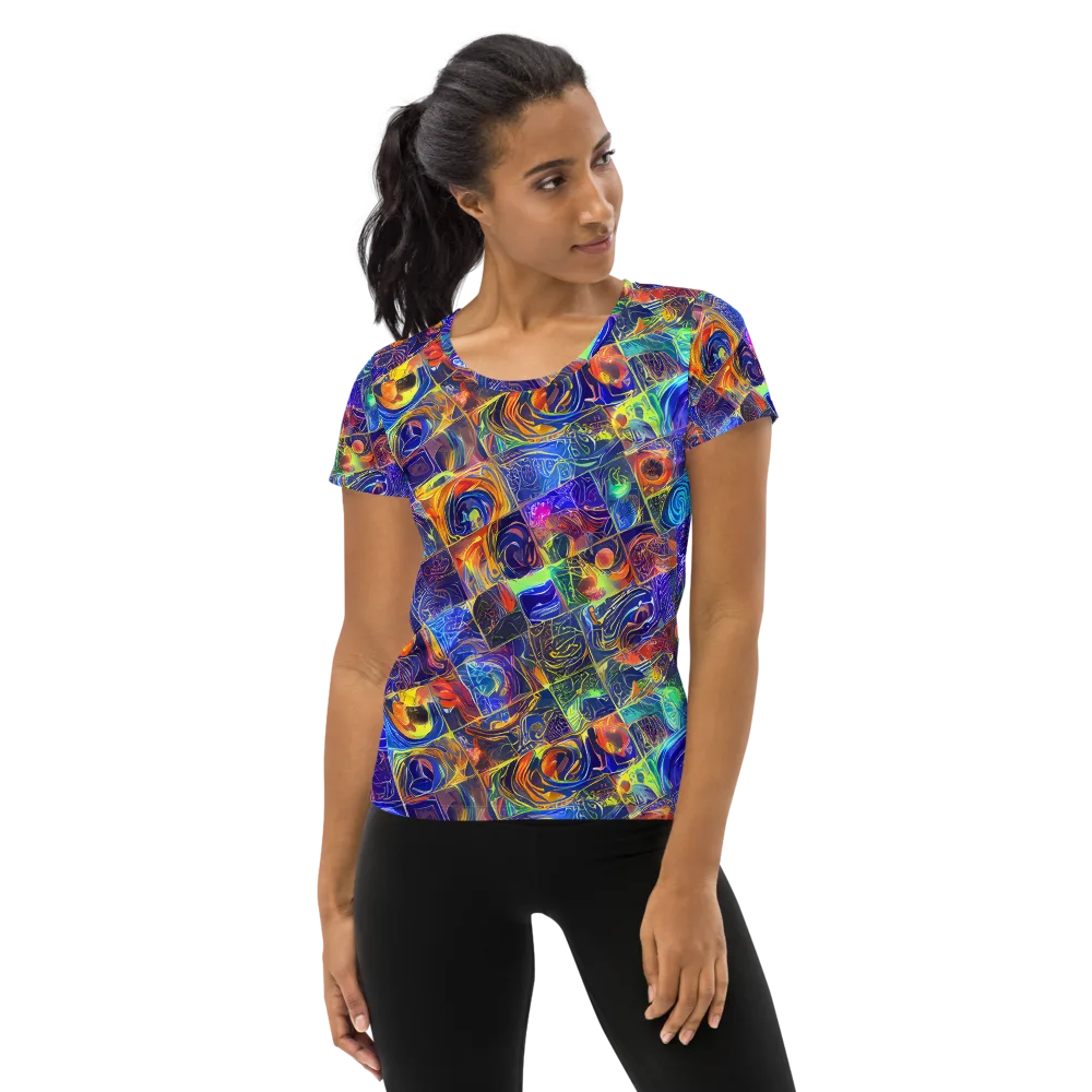 Vivid Vertigo on Women's Athletic T-Shirt — Front