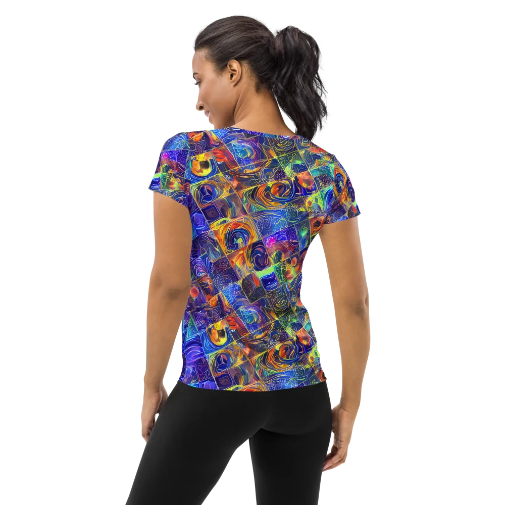 Vivid Vertigo on Women's Athletic T-Shirt — Back