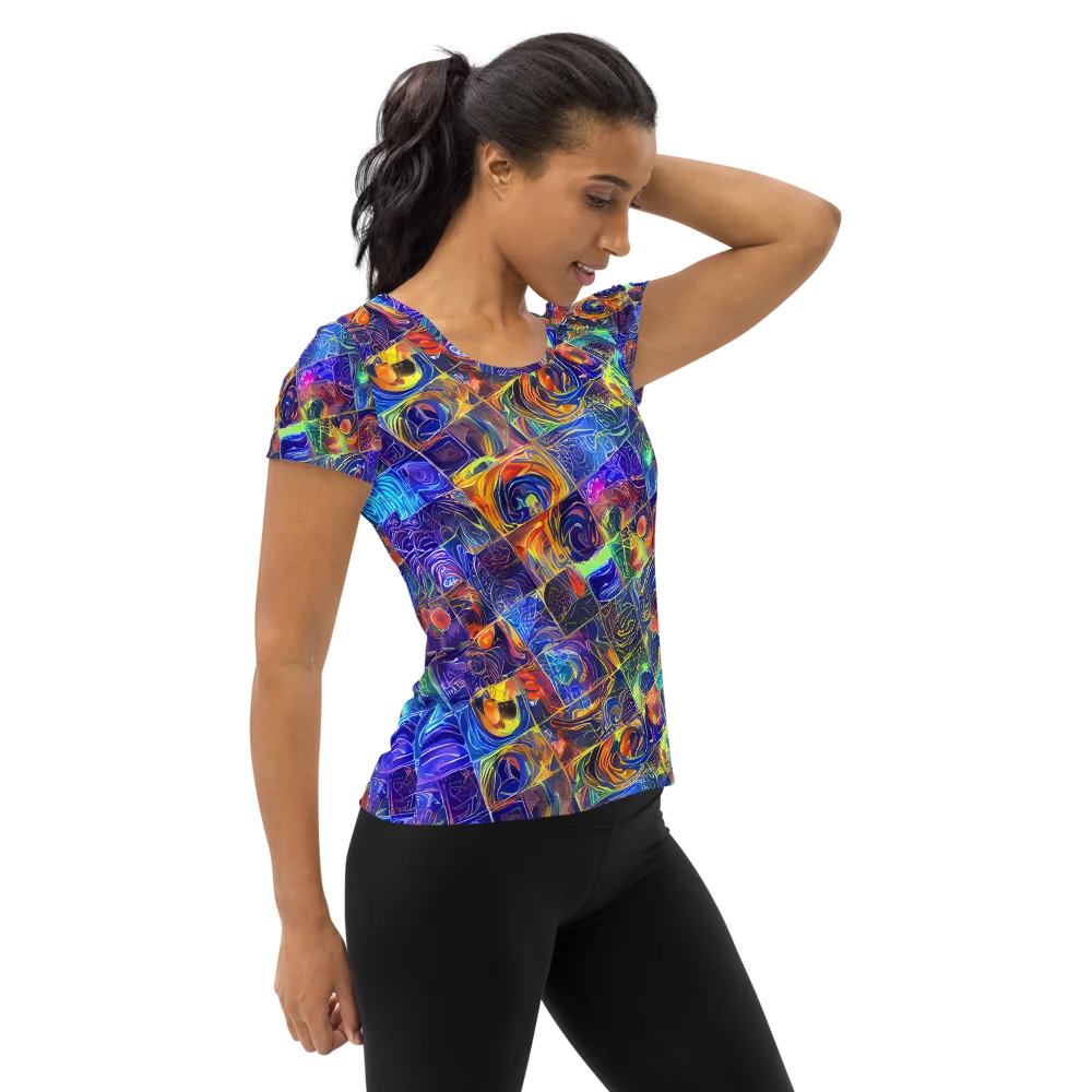 Vivid Vertigo on Women's Athletic T-Shirt — Right