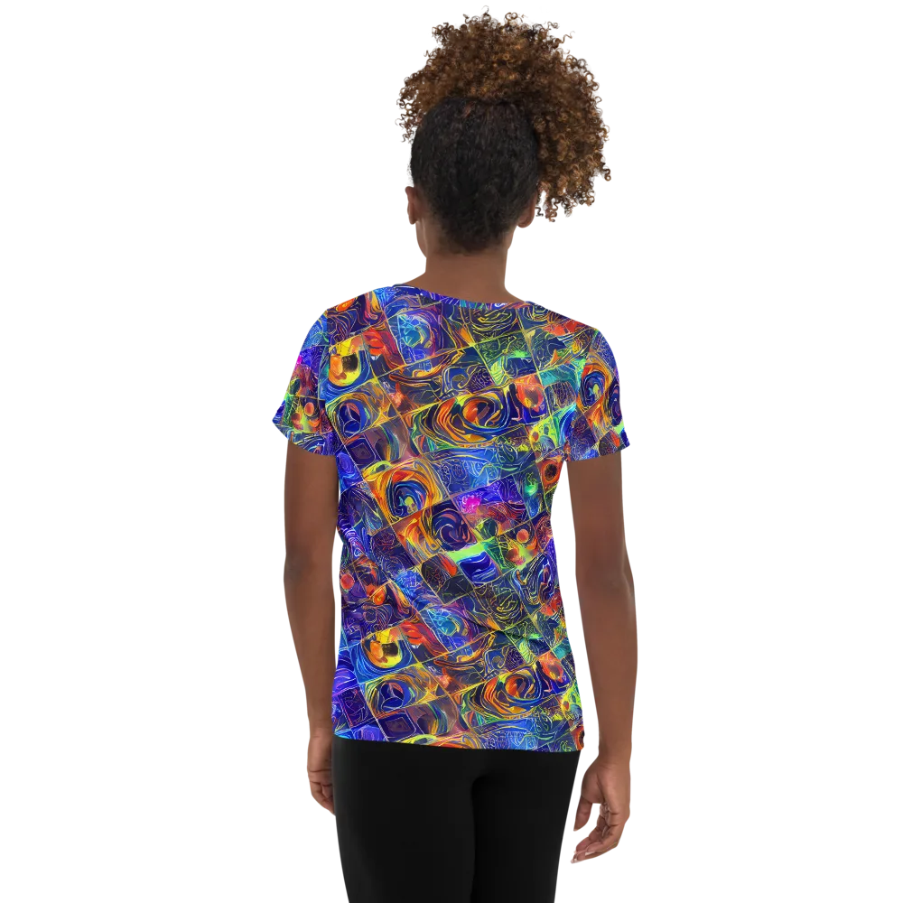 Vivid Vertigo on Women's Athletic T-Shirt — Back