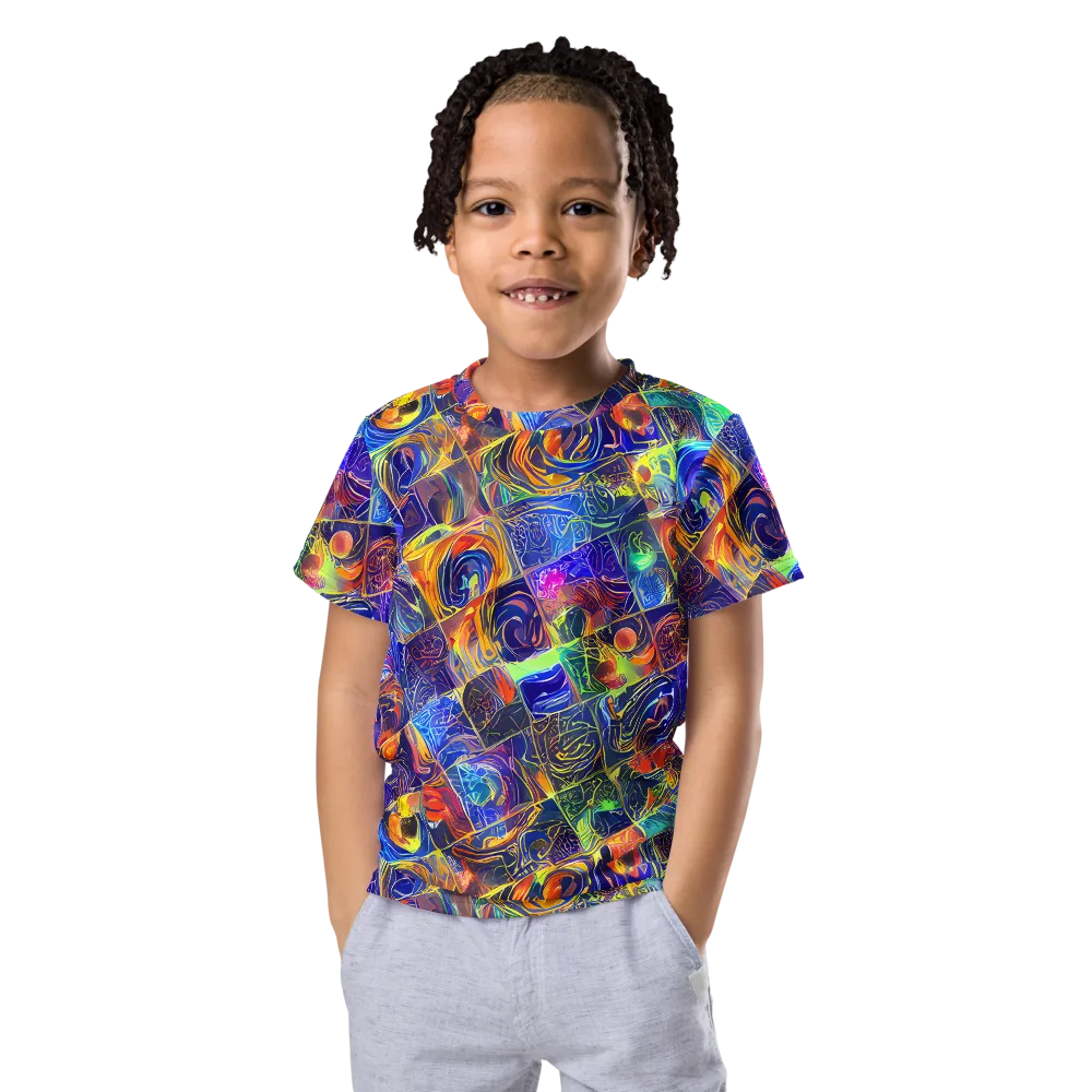 Vivid Vertigo on Kids Crew Neck T-Shirt — Front