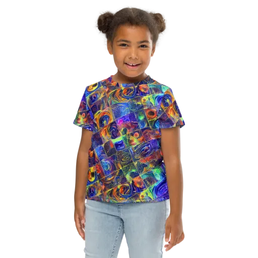Vivid Vertigo on a Kids Crew Neck T-Shirt