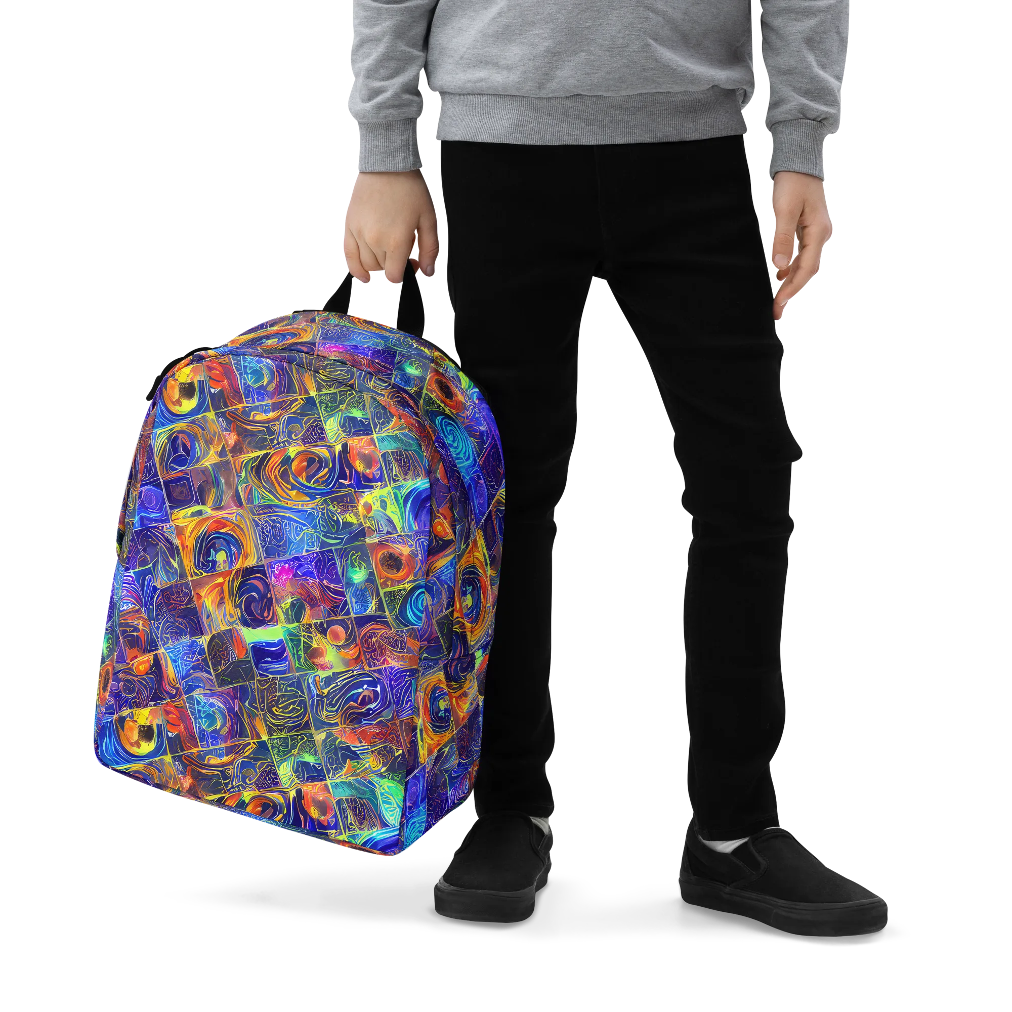 Vivid Vertigo on Minimalist Backpack — Zoomed-in
