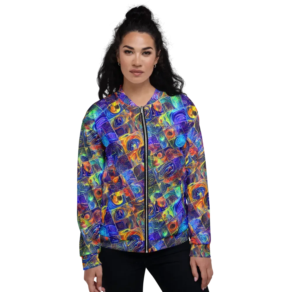 Vivid Vertigo on Bomber Jacket — Front