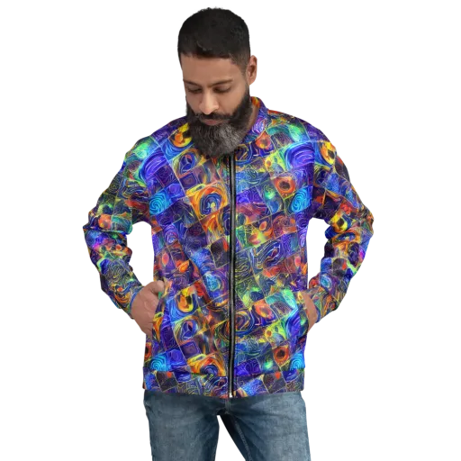 Vivid Vertigo on a Bomber Jacket
