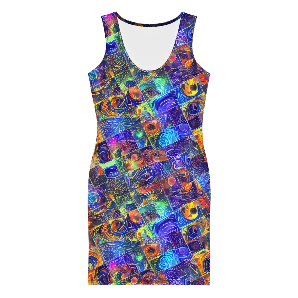 Vivid Vertigo on Bodycon Dress — Front