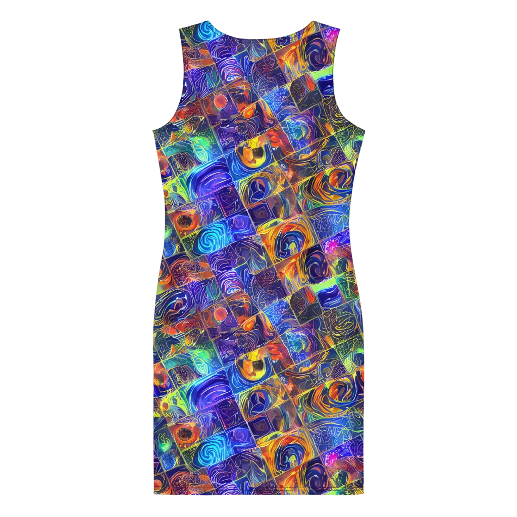 Vivid Vertigo on Bodycon Dress — Back