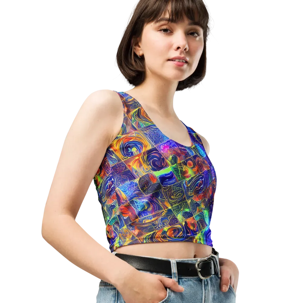 Vivid Vertigo on Crop Top — Right Front