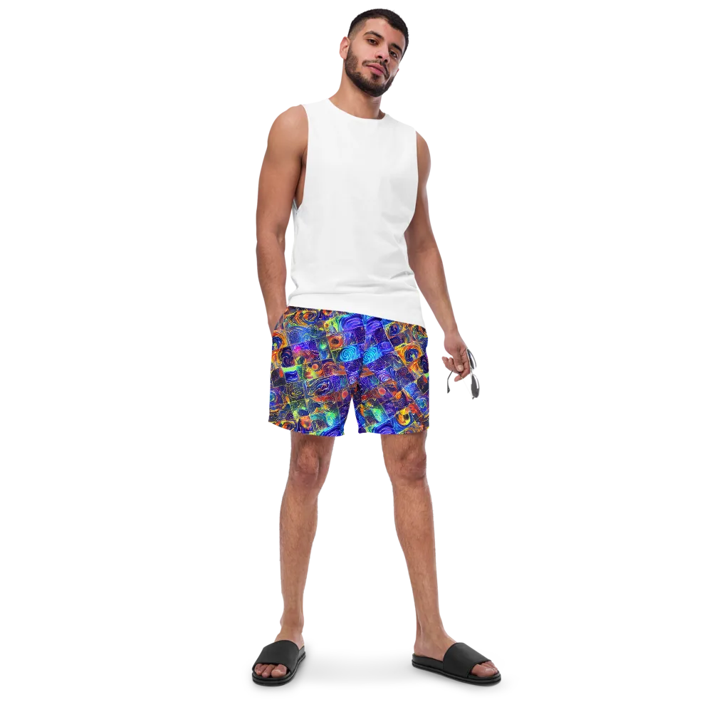 Vivid Vertigo on Swim Trunks — Front