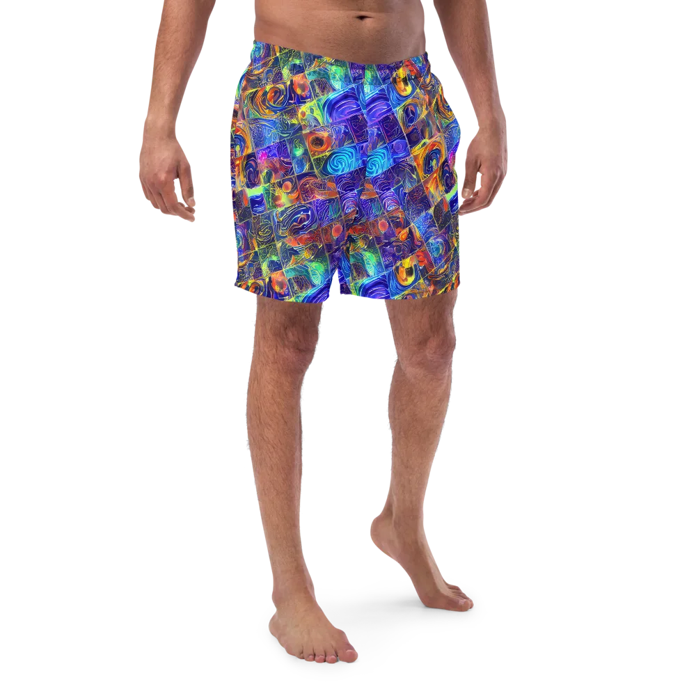 Vivid Vertigo on Swim Trunks — Front