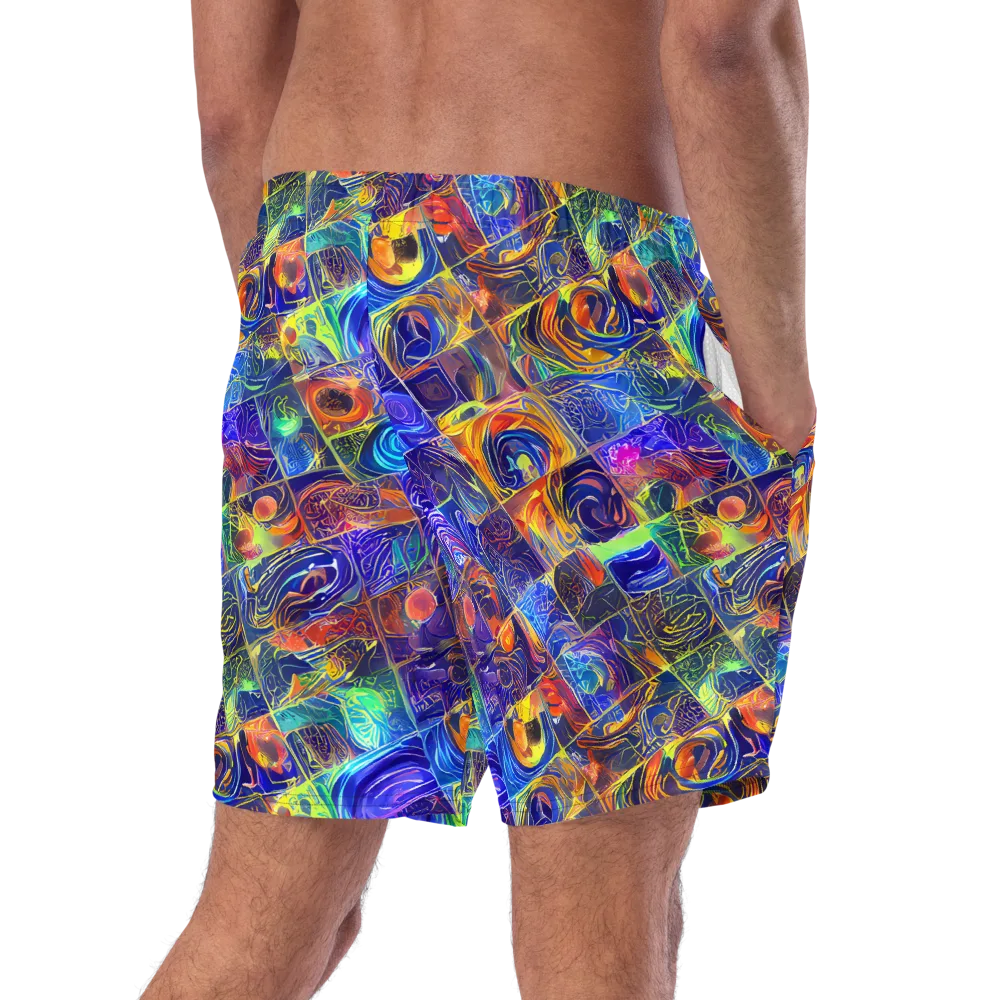 Vivid Vertigo on Swim Trunks — Right Back