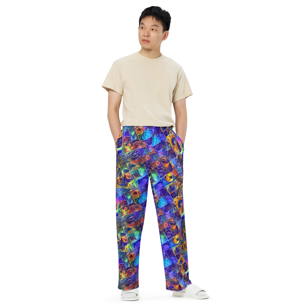 Vivid Vertigo on Wide-Leg Pants — Front