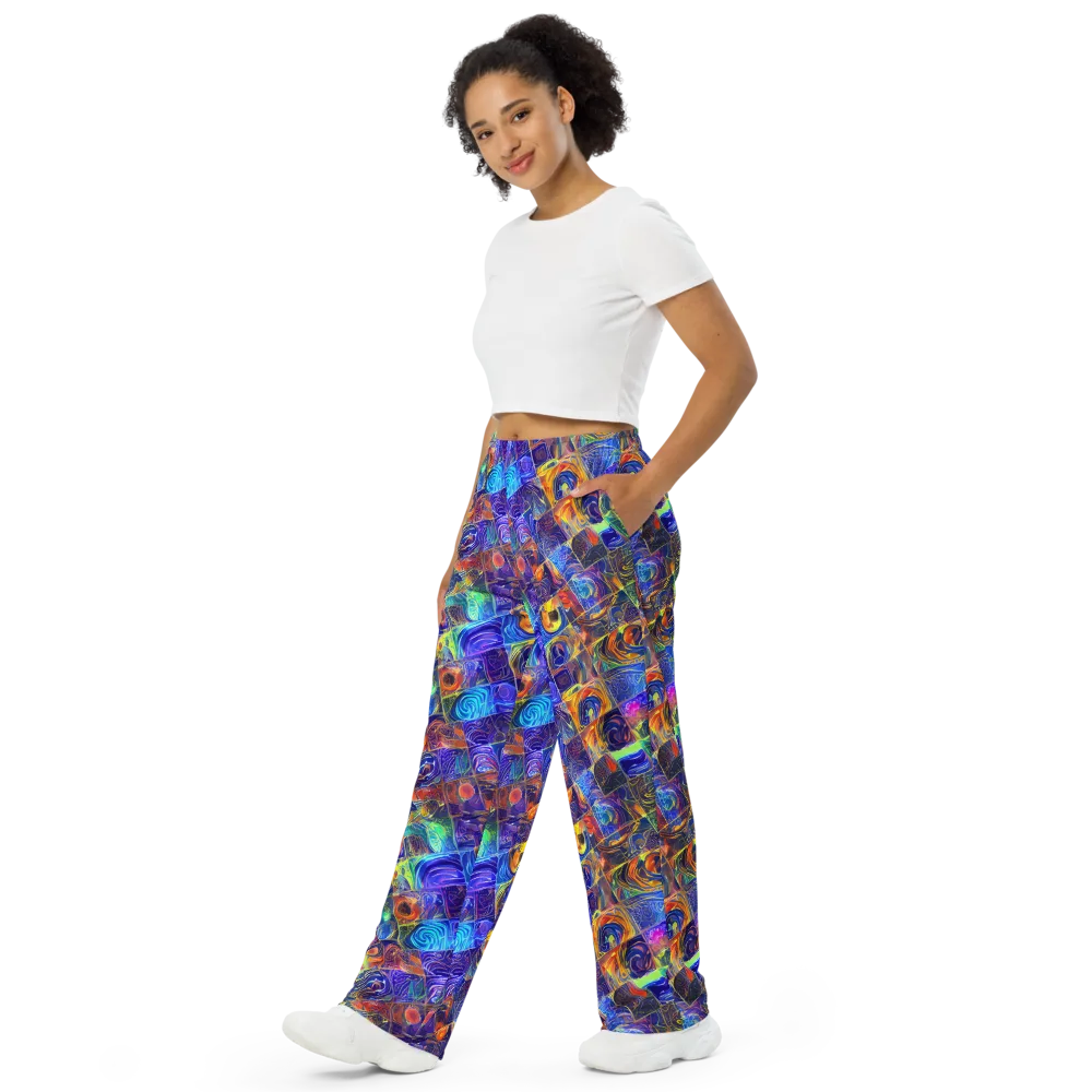Vivid Vertigo on Wide-Leg Pants — Left Front