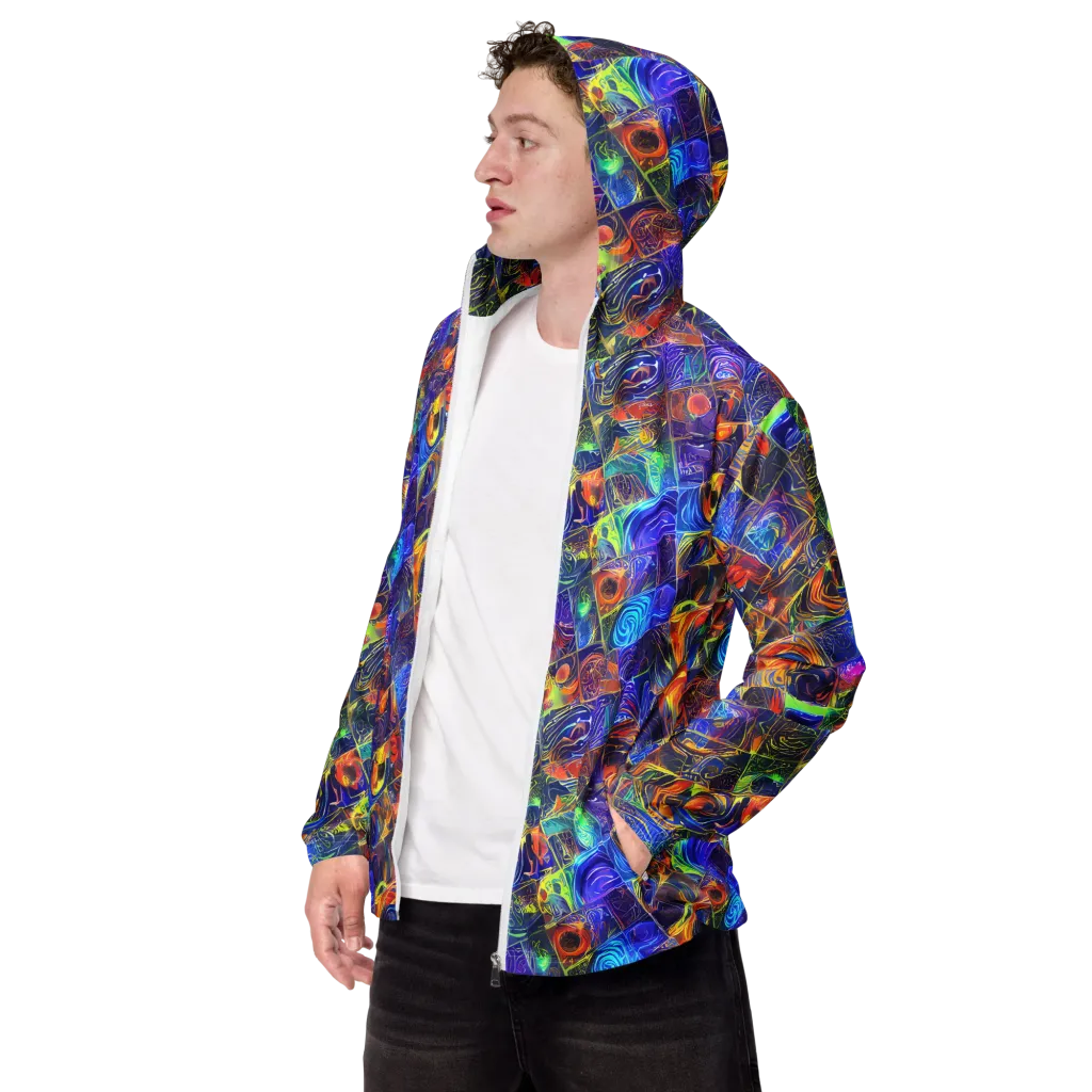 Vivid Vertigo on Men's Windbreaker — Left Front