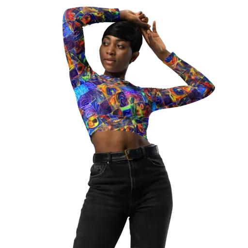 Vivid Vertigo on a Long Sleeve Crop Top