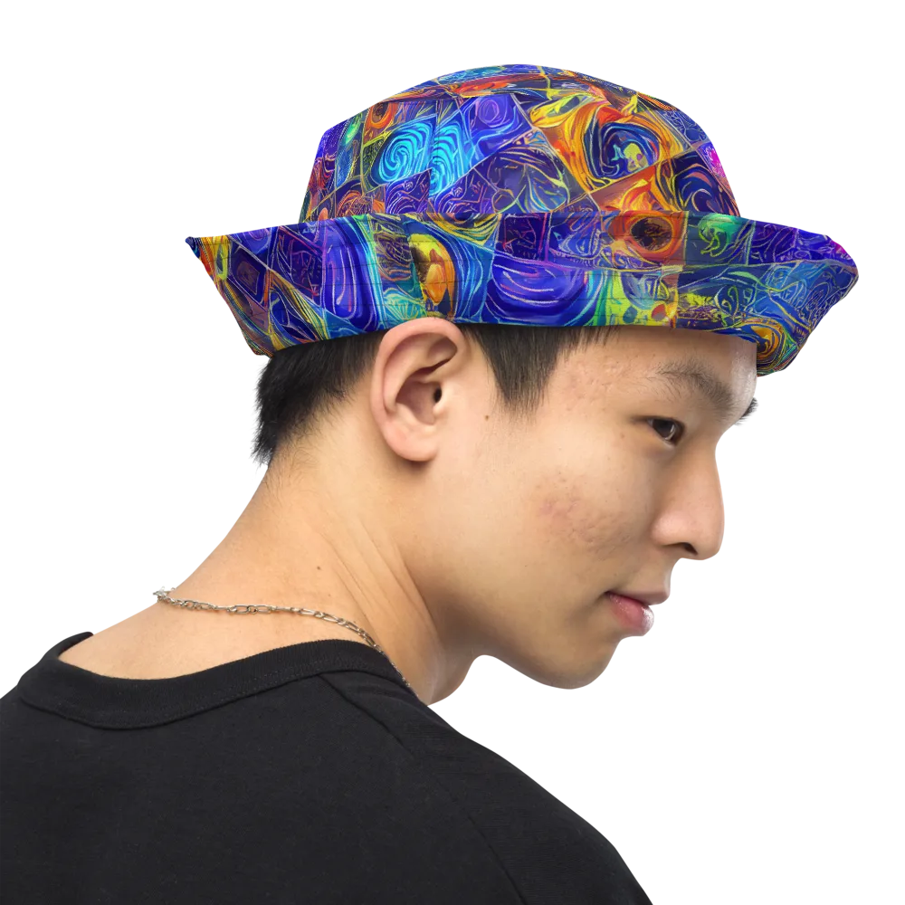 Vivid Vertigo on Reversible Bucket Hat — Right Outside