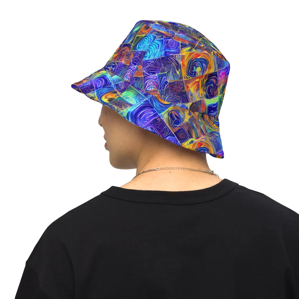 Vivid Vertigo on Reversible Bucket Hat — Back Inside