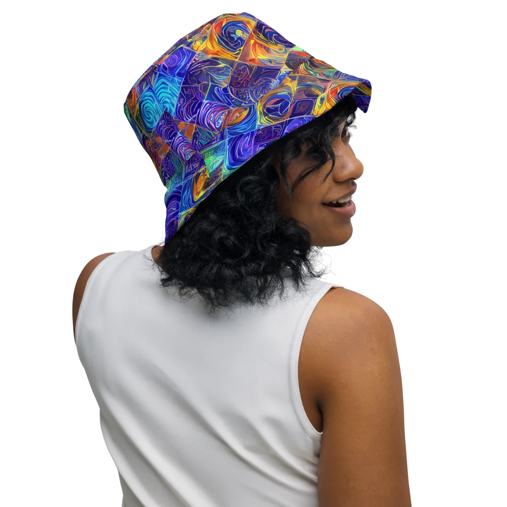 Vivid Vertigo on Reversible Bucket Hat — Right Outside