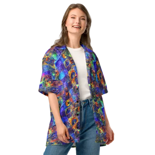 Vivid Vertigo on a Button Shirt