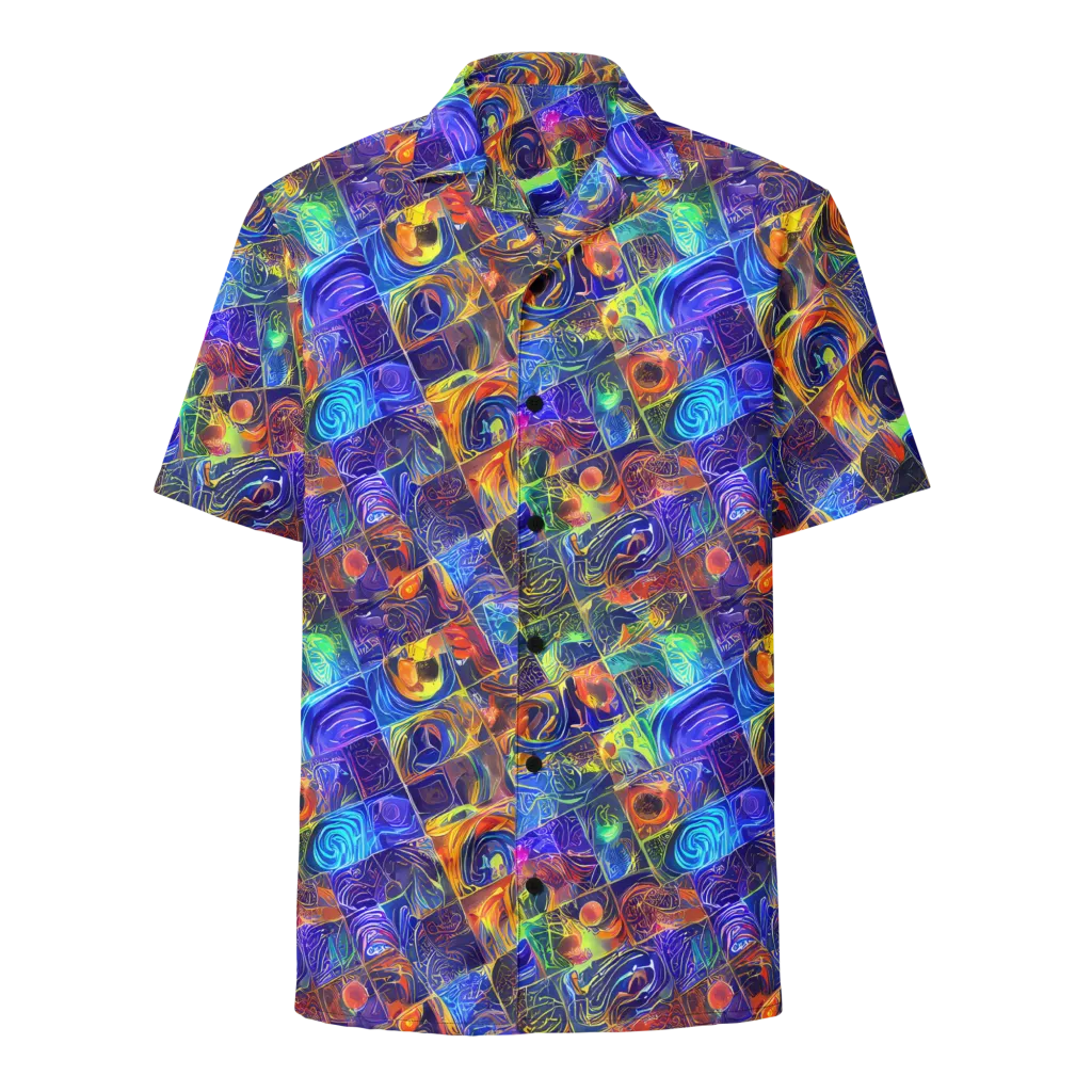 Vivid Vertigo on Button Shirt — Front