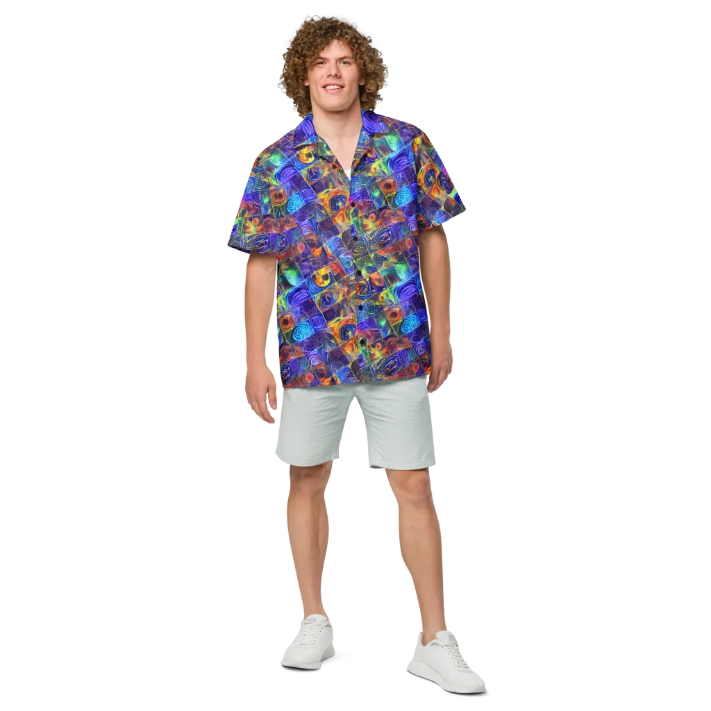 Vivid Vertigo on Button Shirt — Front
