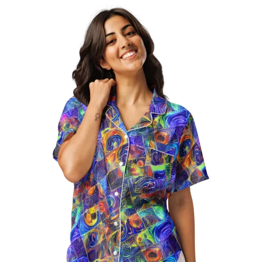 Vivid Vertigo on a Women's Short Sleeve Pajama Top