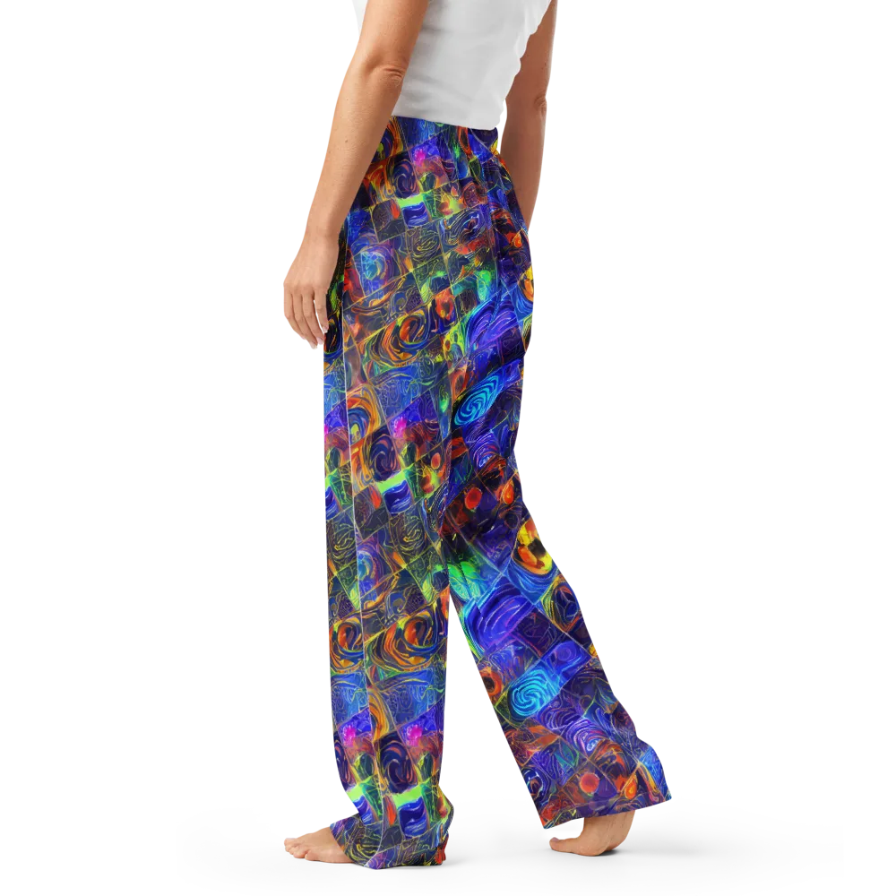 Vivid Vertigo on Women's Pajama Pants — Left