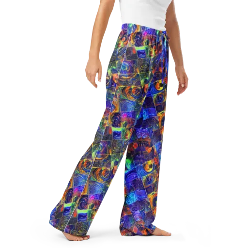 Vivid Vertigo on a Women's Pajama Pants