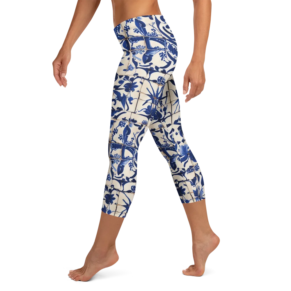 Cobalt Delft on Capri Leggings — Left