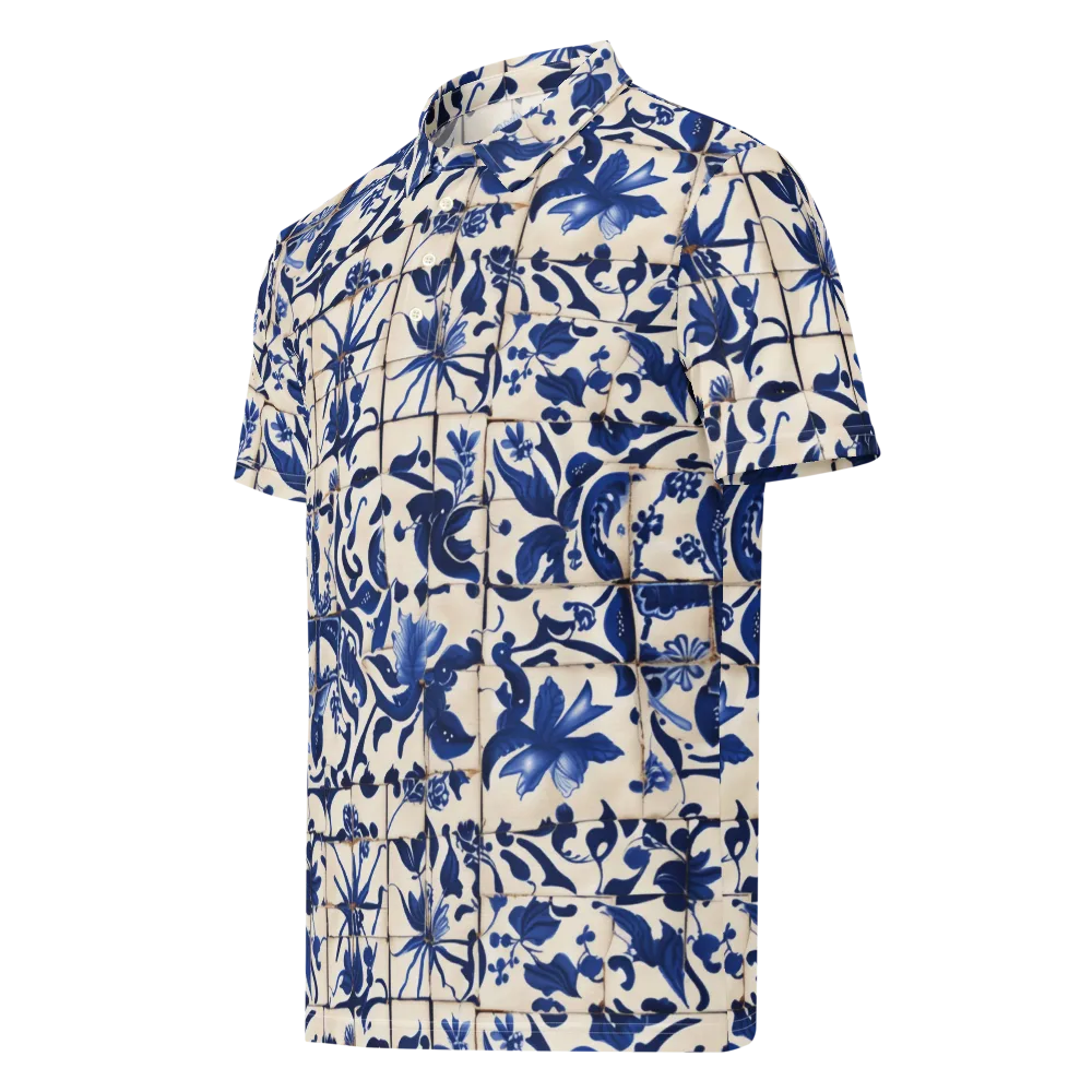 Cobalt Delft on Men's Slim Fit Polo Shirt — Left Front