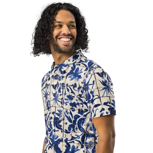 Cobalt Delft on a Men's Slim Fit Polo Shirt
