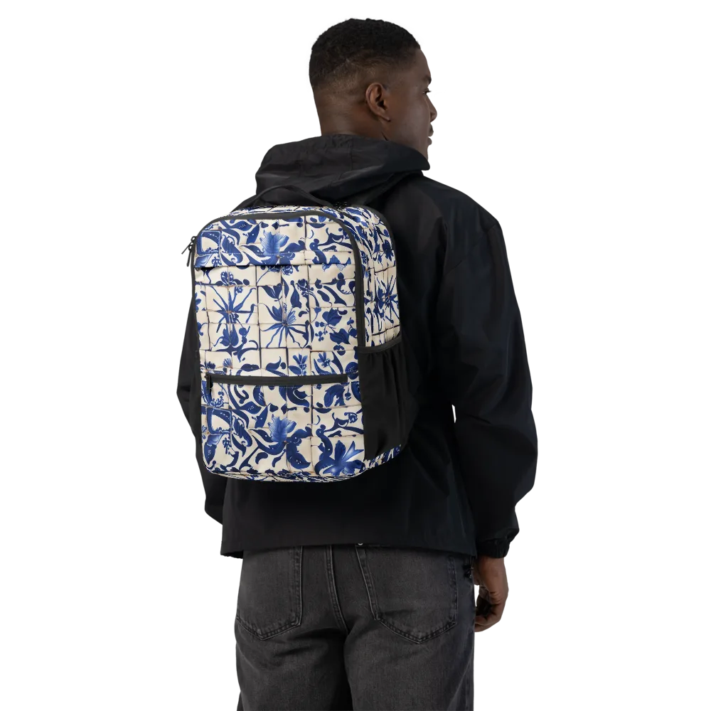Cobalt Delft on Utility Backpack — Back