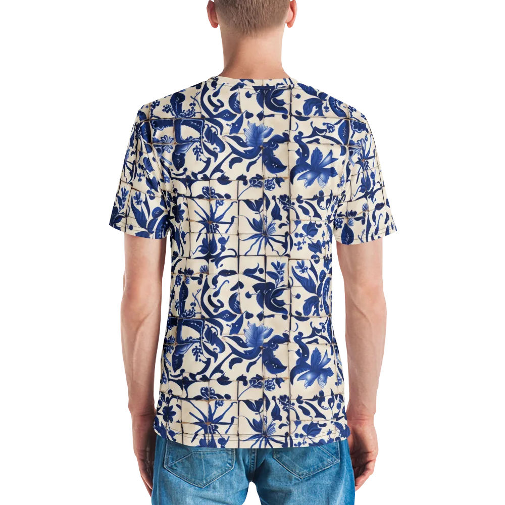 Cobalt Delft on Men's Crew Neck T-Shirt — Back