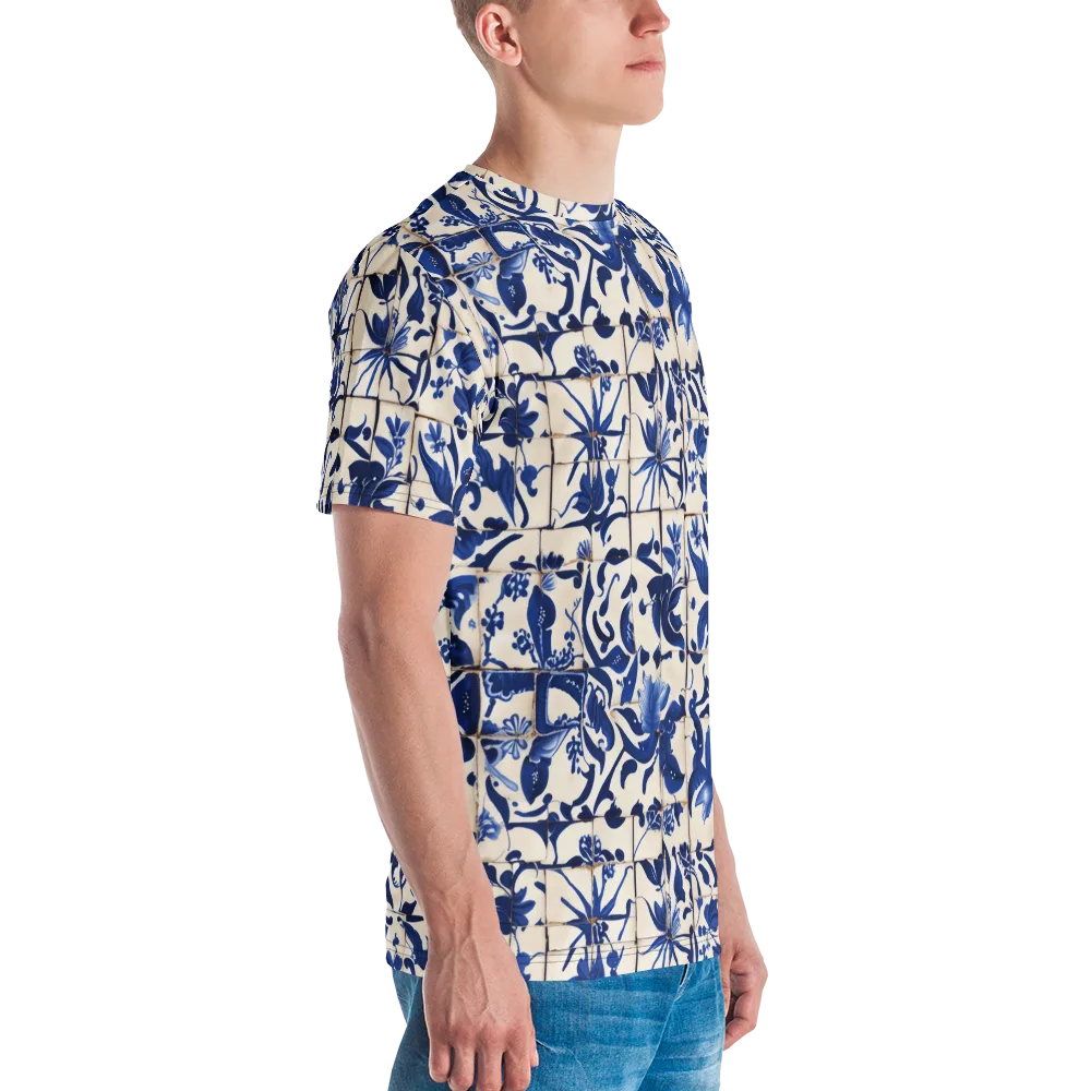 Cobalt Delft on Men's Crew Neck T-Shirt — Right